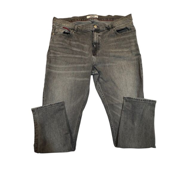 Tommy Jeans Scanton Slim Men’s 42x31 Gray Wash Denim Stretch Jeans Workwear - Picture 3 of 16